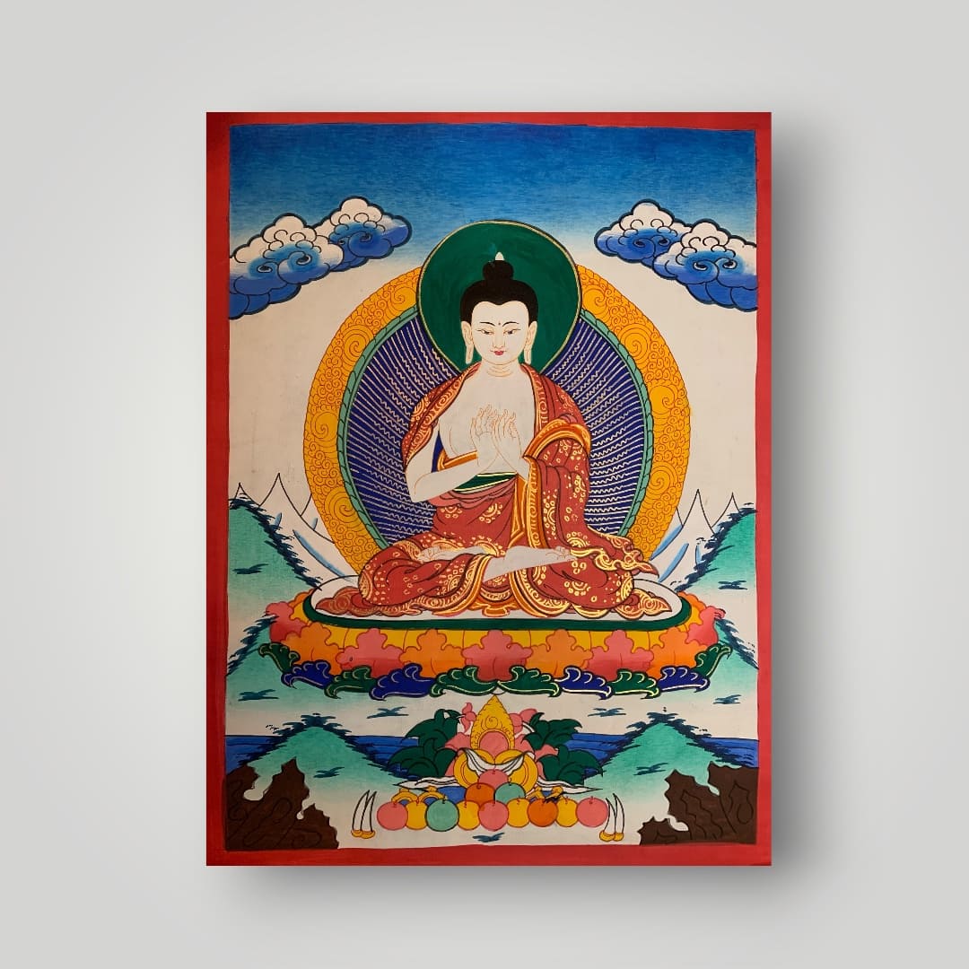 Thangka Budda Vairocana czerwona